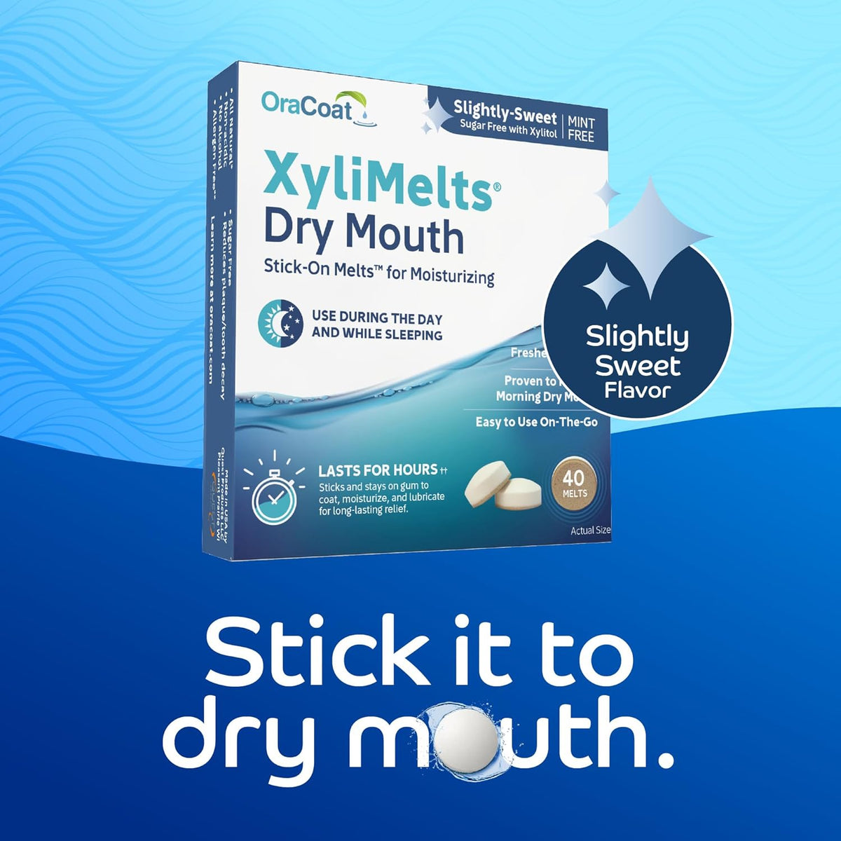 XyliMelts Oracoat Discos Adesivos - Sem Sabor C/ Xilitol 40 Un