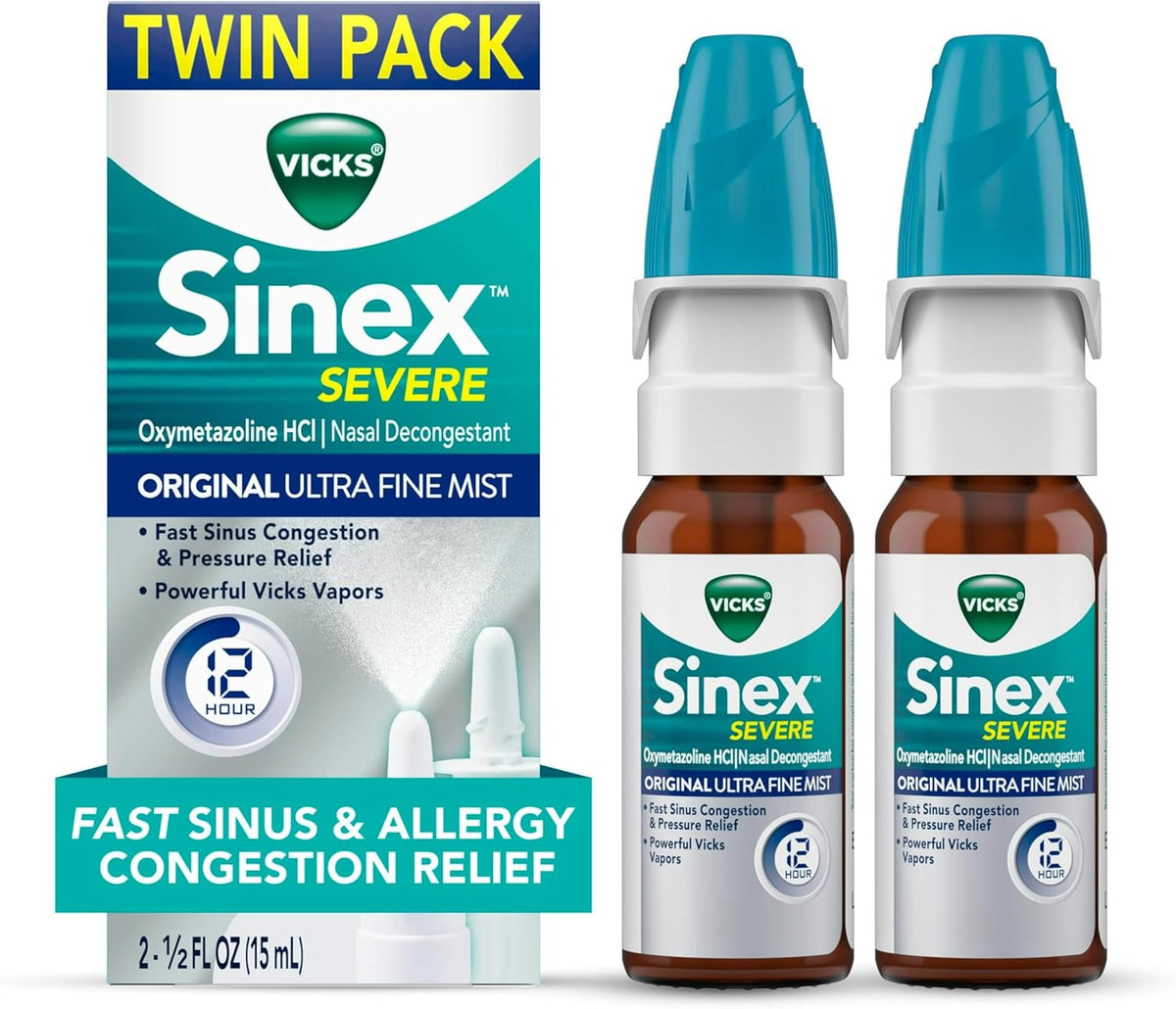 2 Vicks Sinex Severe Original Spray Nasal Ultra Fino 15ml