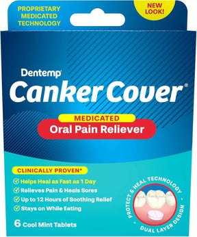 Dentemp Canker Cover P/ Tratamento De Aftas Com 6 Tabletes