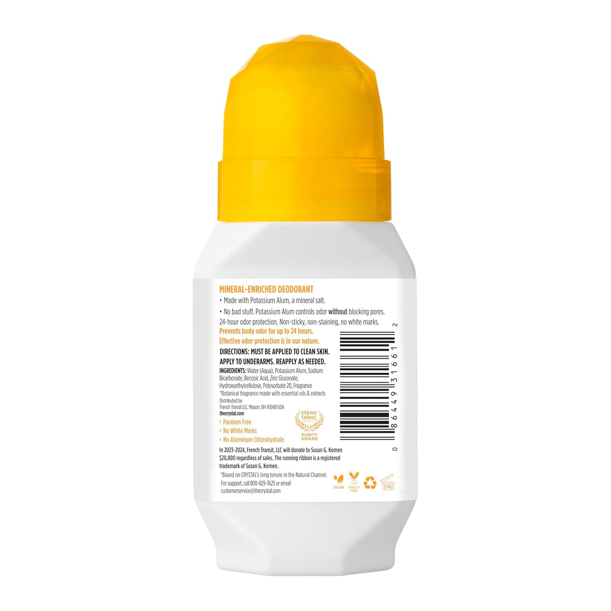 Antitranspirante Roll On Crystal Desodorante Crystal Chamomile & Green Tea 66 Ml