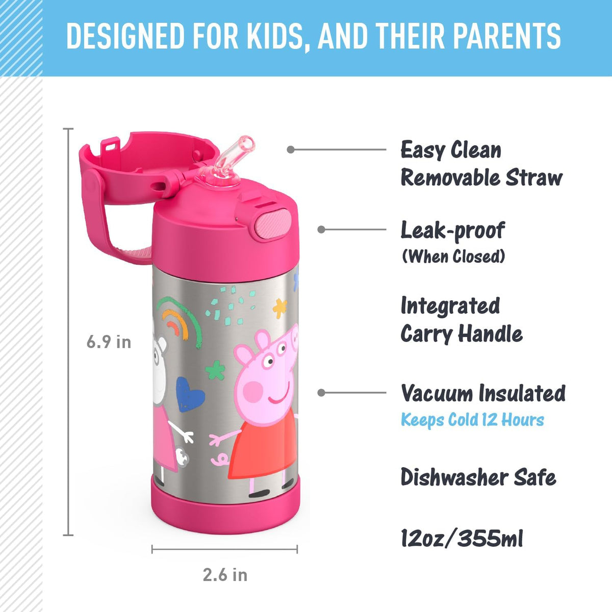 Thermos Funtainer Garrafa Térmica Kids Peppa Pig - 355ml