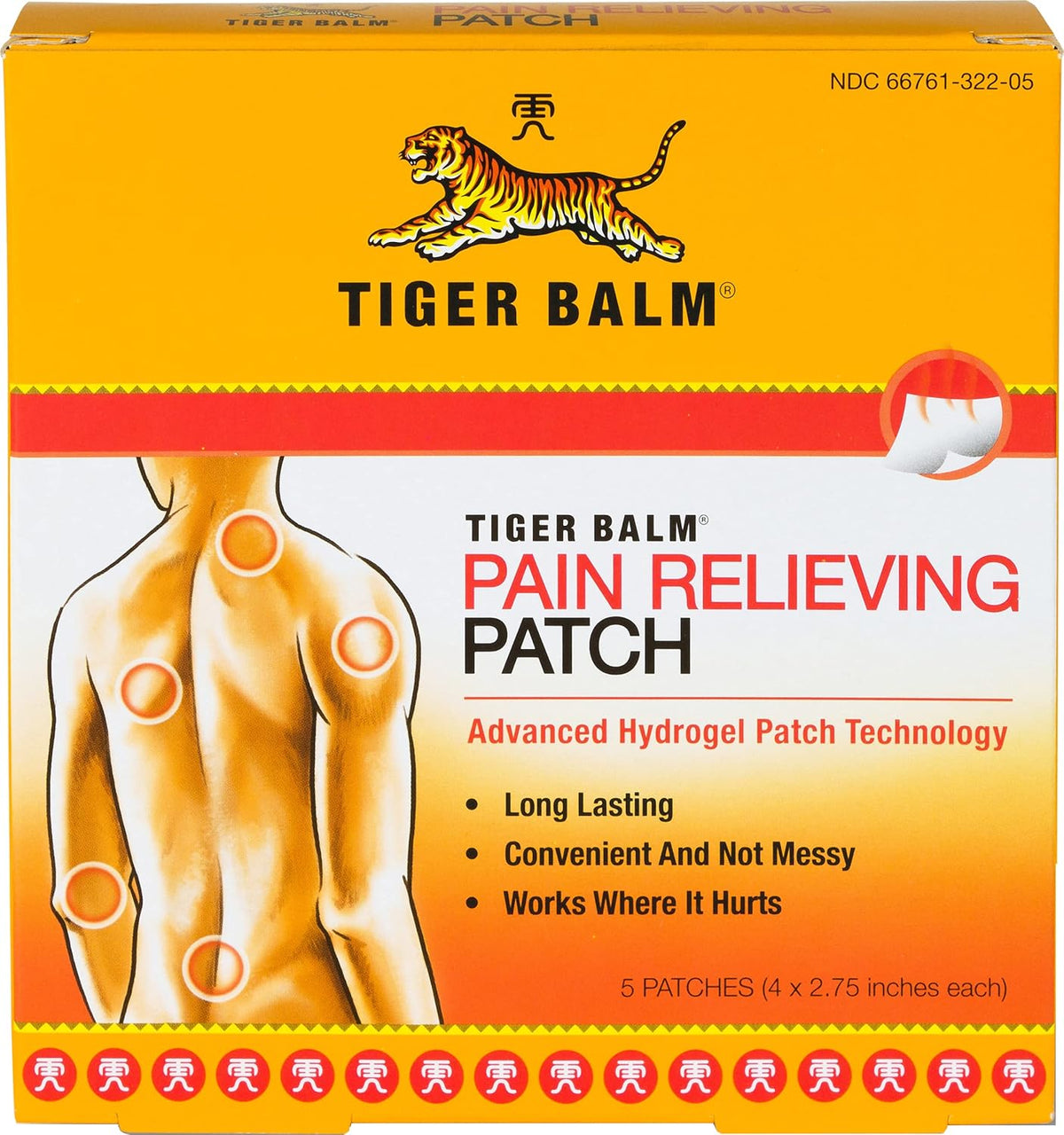 Tiger Balm 5 Adesivos Alívio Dor Grande 12x8cm Hydrogelpatch