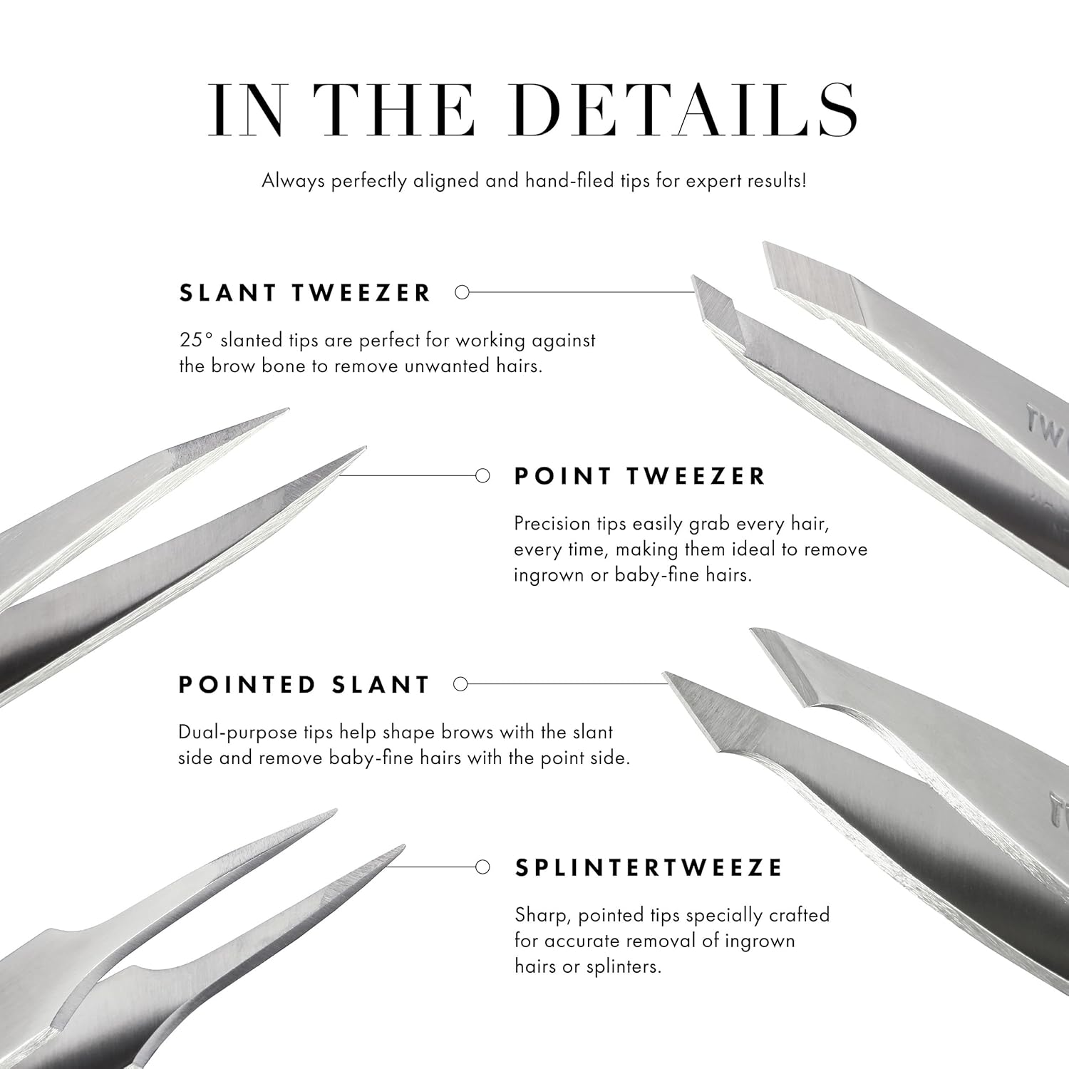 Tweezerman Mini Slant Tweezer - Padrão Mármore 7cm