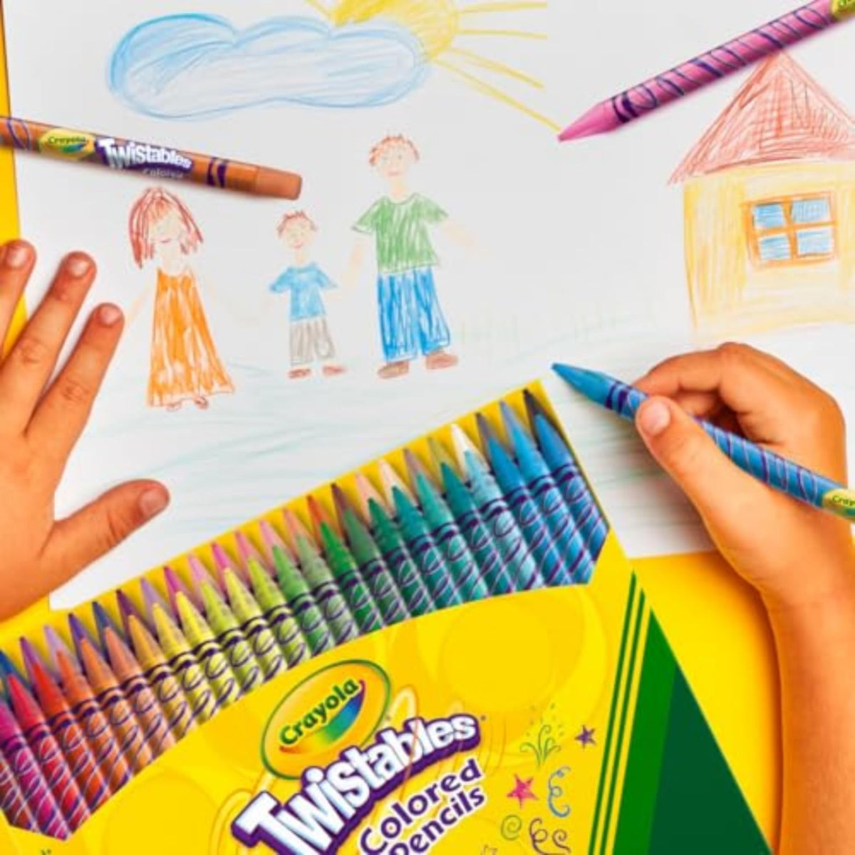 Lápis De Cor Crayola 50 Cores Twistables Não Precisa Apontar