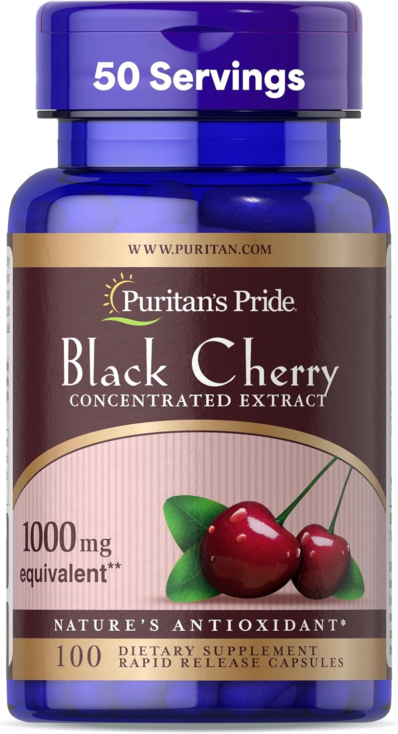 Vitamina Black Cherry 1000mg C/ 100 Caps Puritans Pride Eua