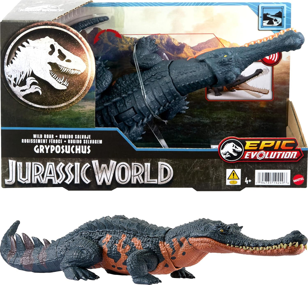 Jurassic World Gryposuchus Mattel - Epic Evolution - Com Som