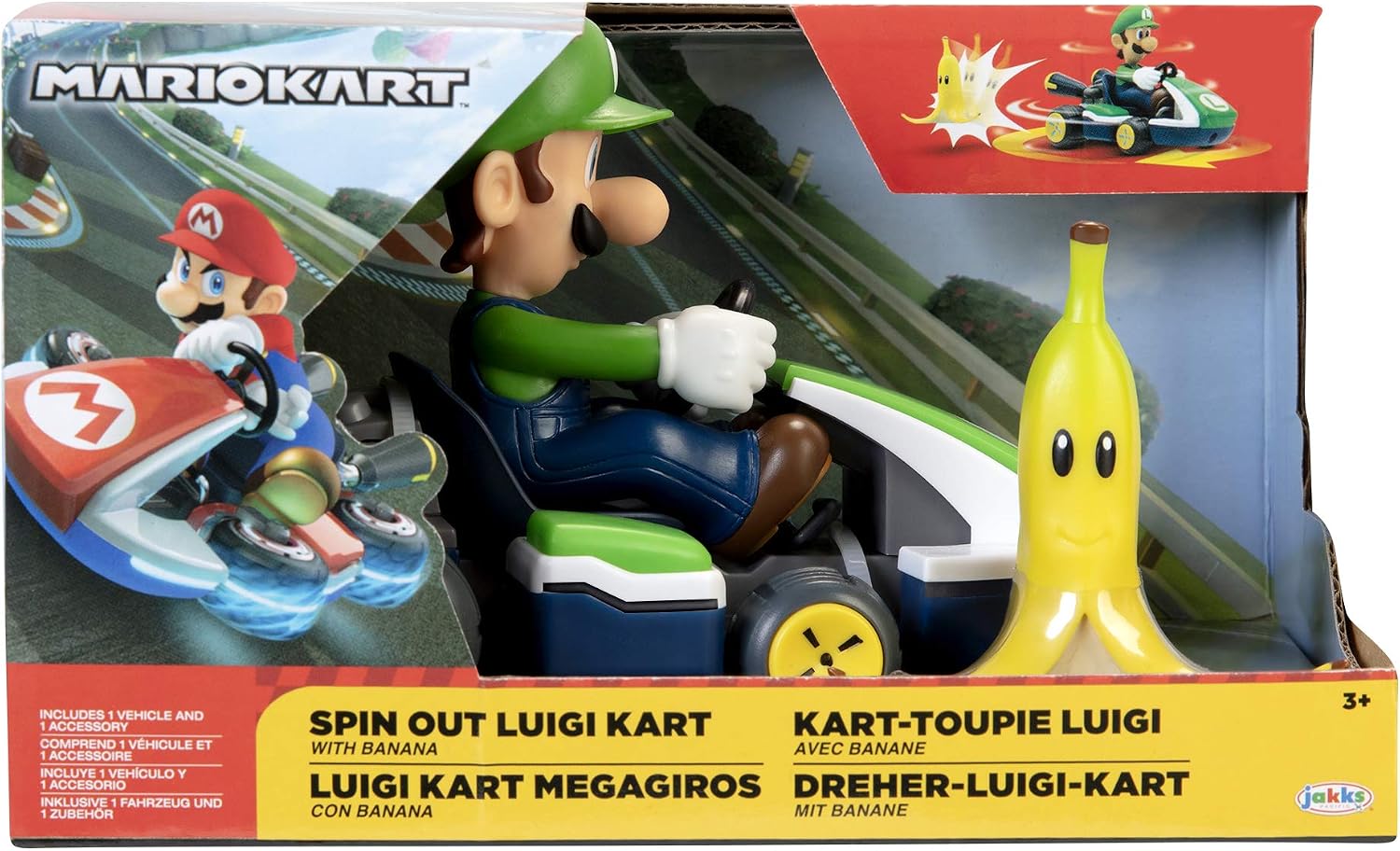 Figura De Ação Luigi Kart 360 Graus C/ Acessório Banana