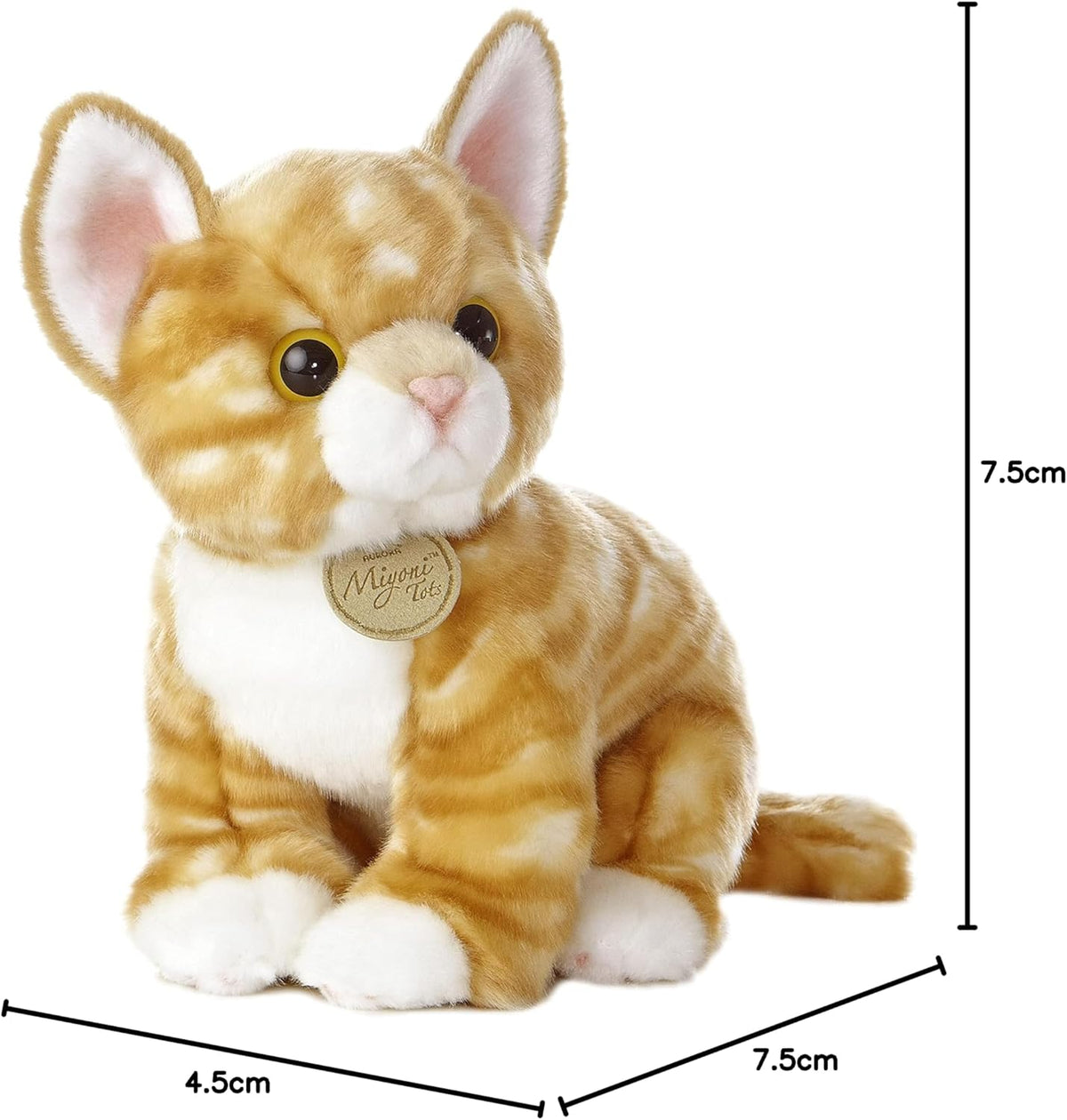 Miyoni Aurora - Pelúcia Tabby Kitten - Gatinho Amarelo