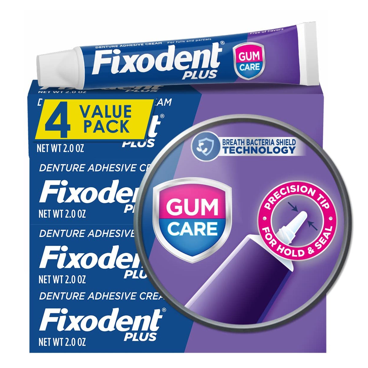 Creme Fixador De Dentadura Fixodent Plus Gum Care - 57g 4 Un