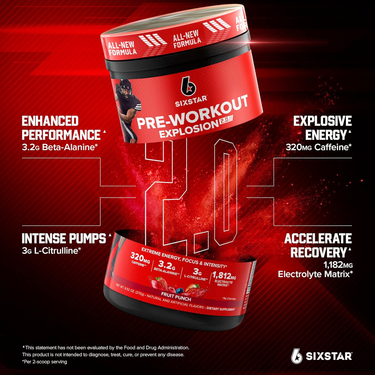 Six Star Pre Treino Explosion 2.0 Sixstar - Fruit Punch