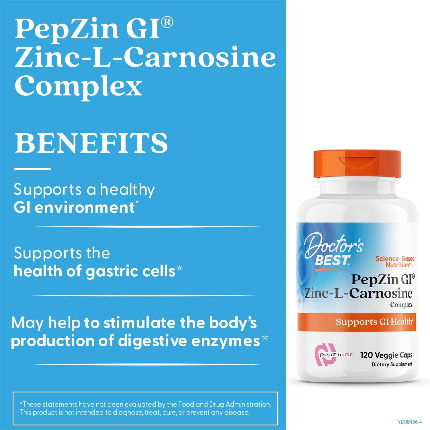 Carnosina De Zinco C/ Pepzin Gi 120 Caps Vegan Doctor's Best
