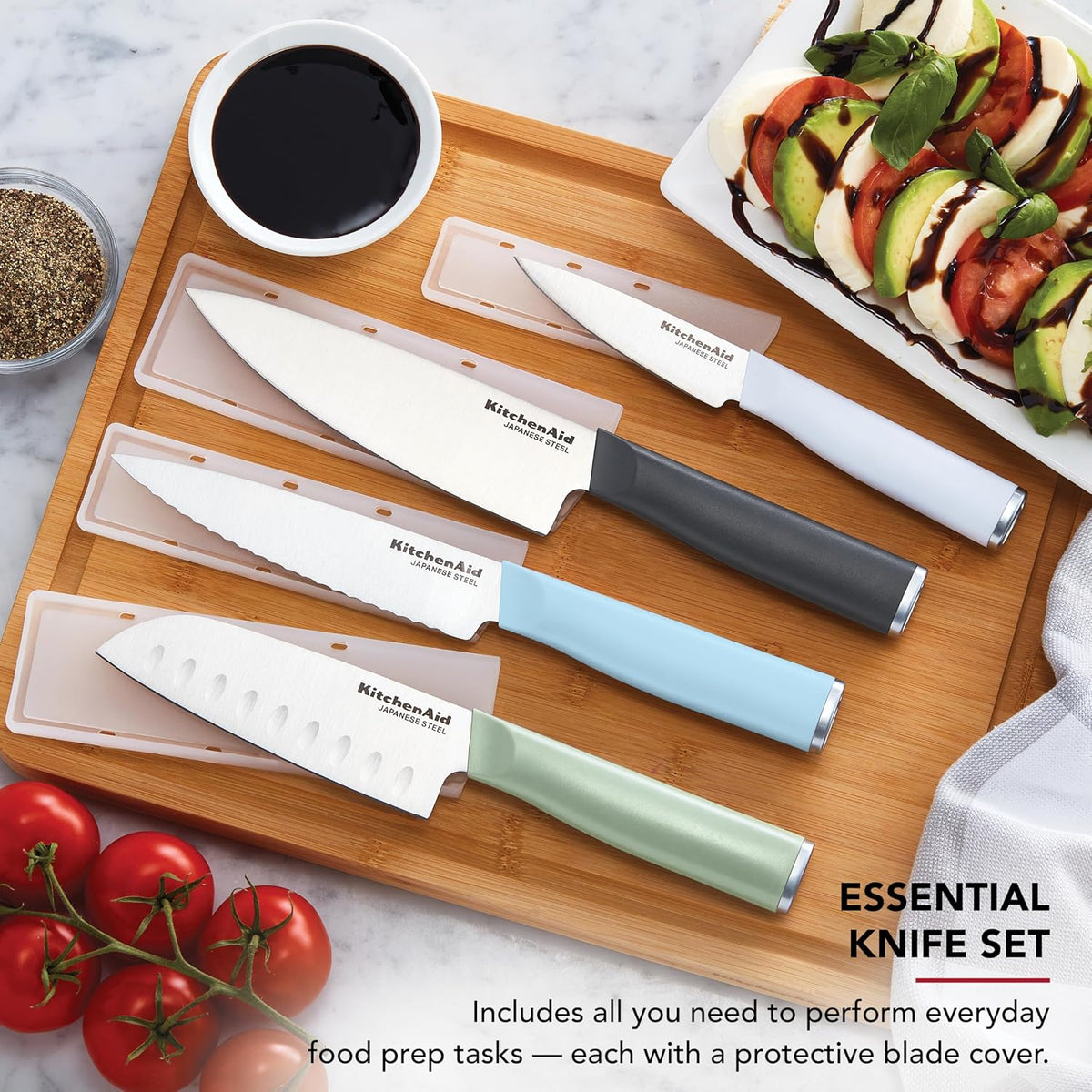KitchenAid Conjunto de 4 facas Chef Aço Inoxidável Coloridas