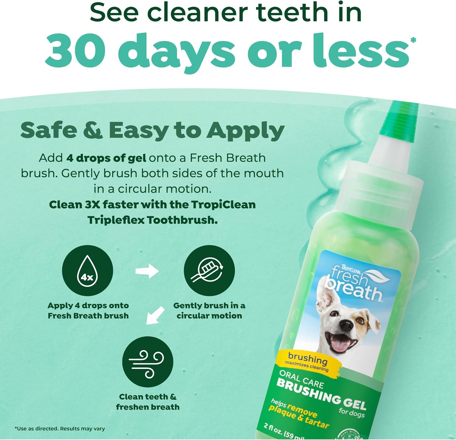 Tropiclean Fresh Breath Brushing Gel Removedor Tártaro 59ml