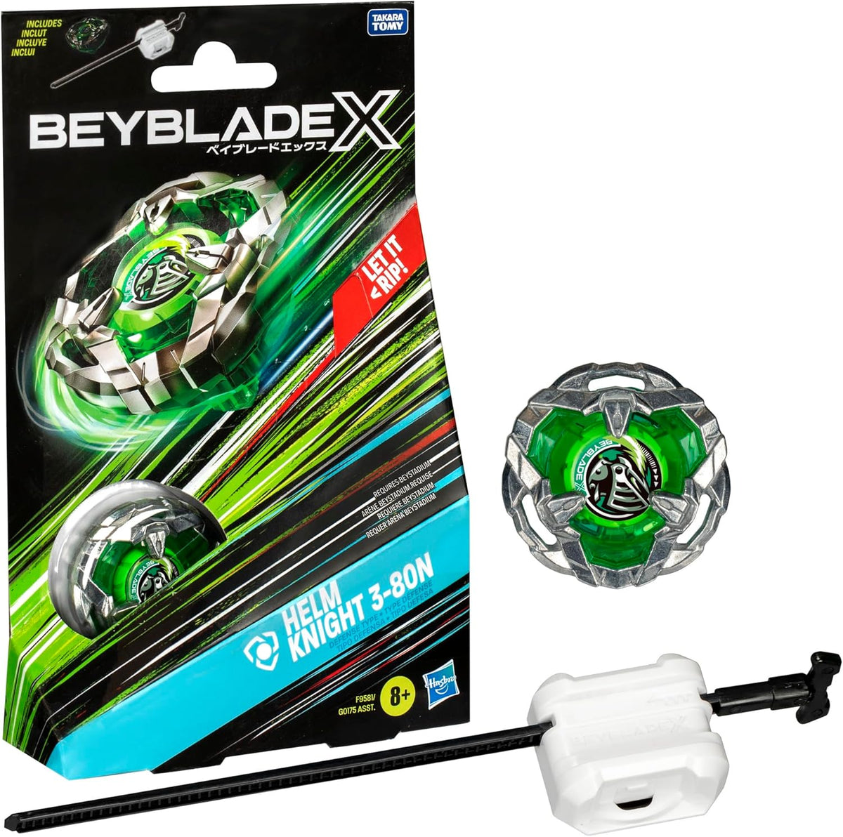 Beyblade X Helm Knight 3-80n Hasbro Let It - F 9581 - Verde