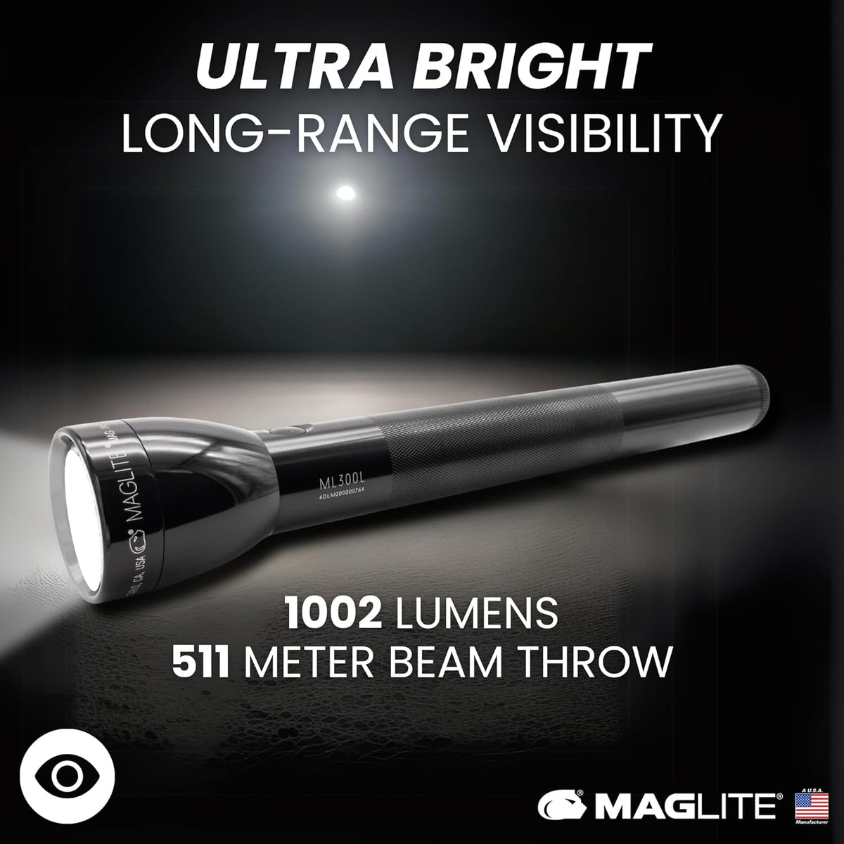Lanterna Maglite Ml300l 4d 1002 Lumens Led 18 Dias D Duração