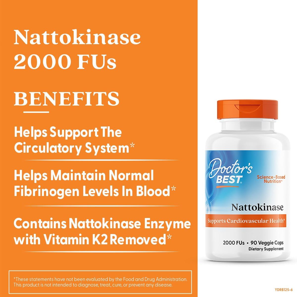 Doctor's Best Natokinase 2.000uf Sistema Circulatório 90Cps