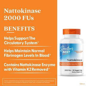 Doctor's Best Natokinase 2.000uf Sistema Circulatório 90Cps