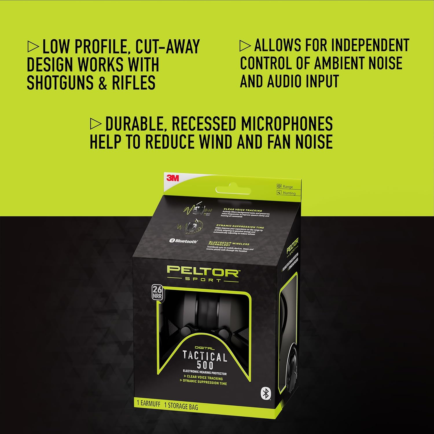 Peltor Sport Tactical 500 Bluetooth Abafador Eletrônico 3m