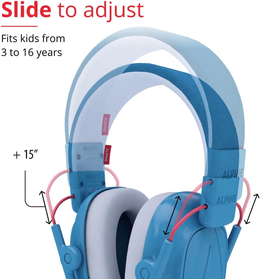 Protetor Abafador De Som Alpine Muffy Kids 3 A 16 Anos Azul