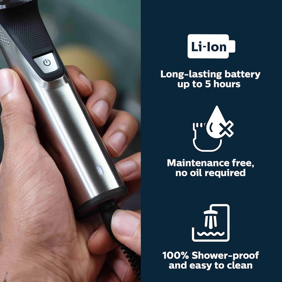 Barbeador Philips Norelco Multigroom 7000 Aparador Mg7910/49 Cor Prateado 110v/220v