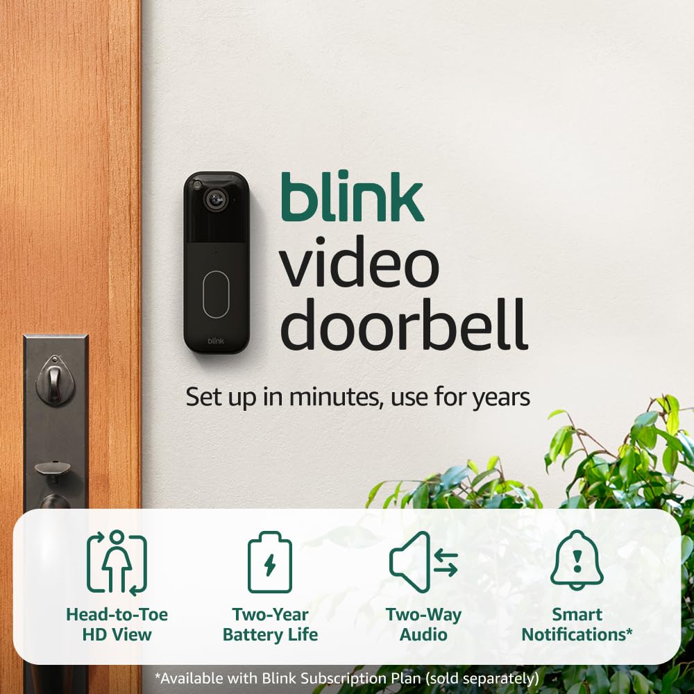 Campainha de Vídeo Sem Fio Blink Hd Com Módulo - Preta