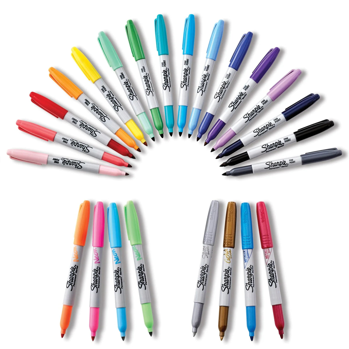 Marcador Permanente Sharpie Ponta Fina Com 24 Cores