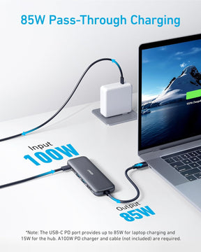 Hub USB-C Anker 332 Divisor USB-C P/ HDMI 5 em 1 C/ tela 4K