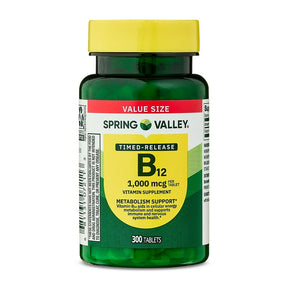 Vitamina B12 - 1.000mcg Spring Valley 300 Tabletes Sabor Sem Sabor