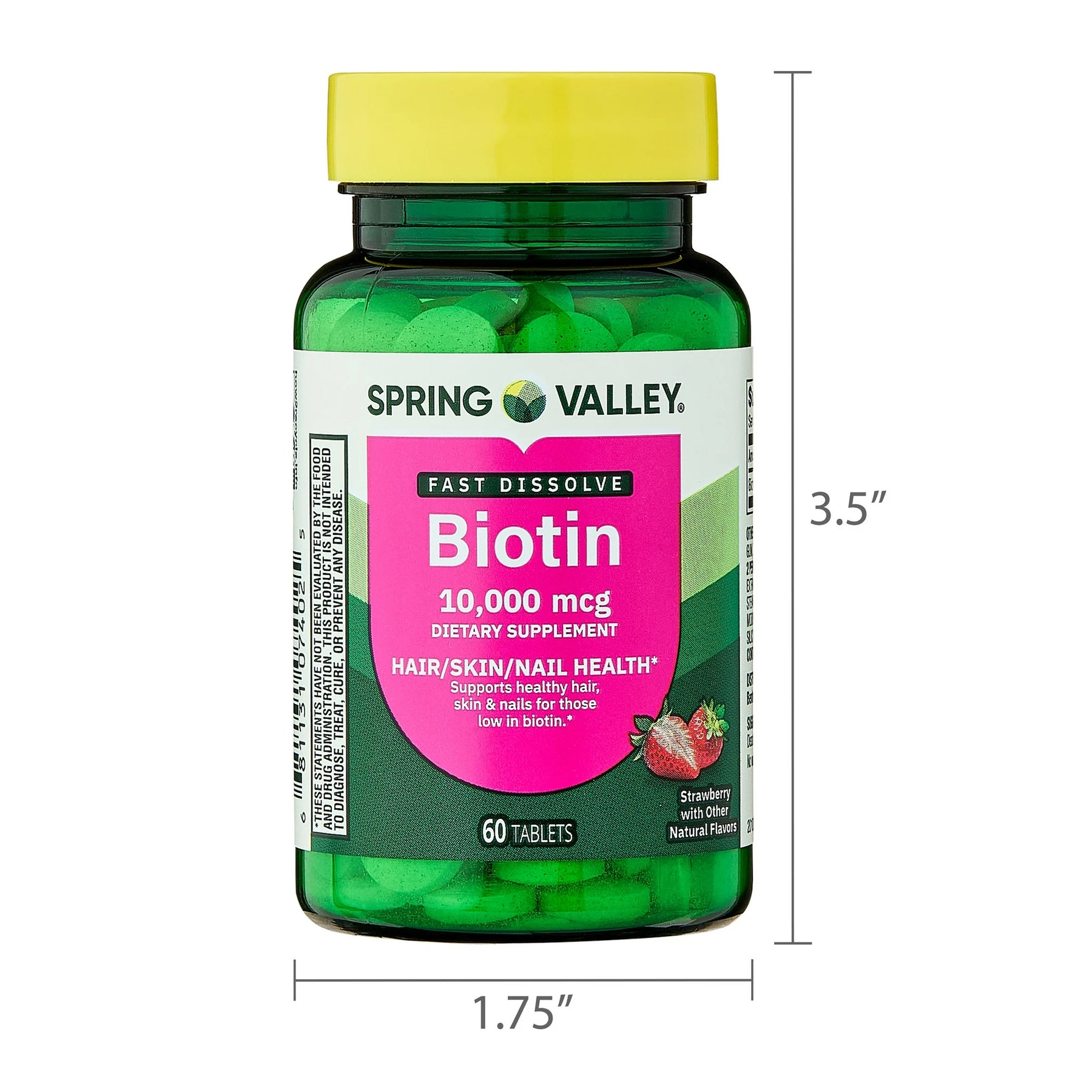 Spring Valley - Biotina 10.000 Mcg 60 Tablets - Morango