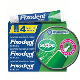 Creme Fixador De Dentadura Fixodent Plus Scope 57g - 4 Tubos