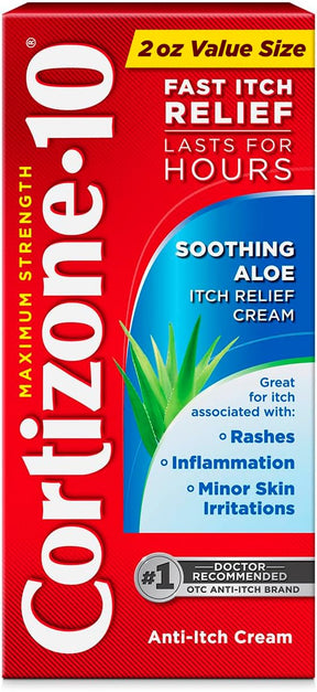 Creme Cortizone 10 Com Aloe Vera 56g Cortisona Anti Coceira ( Azul )