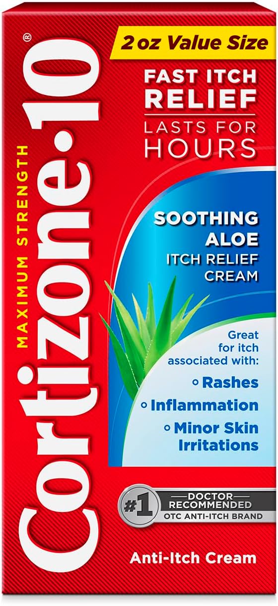 Creme Cortizone 10 Com Aloe Vera 56g Cortisona Anti Coceira ( Azul )