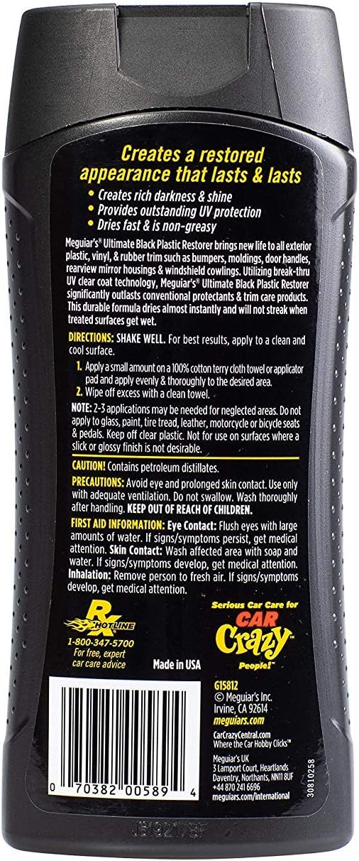 Revitalizador Renovador De Plastico Ultimate Black Meguiars