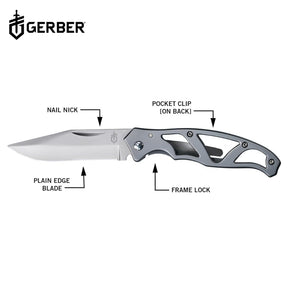 Gerber - Canivete Paraframe - Aço Inoxidável - Ref 22-48485