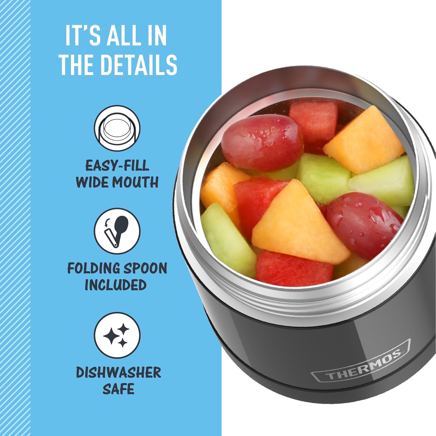 Pote Térmico P/ Alimentos Thermos Funtainer 280ml - Preto