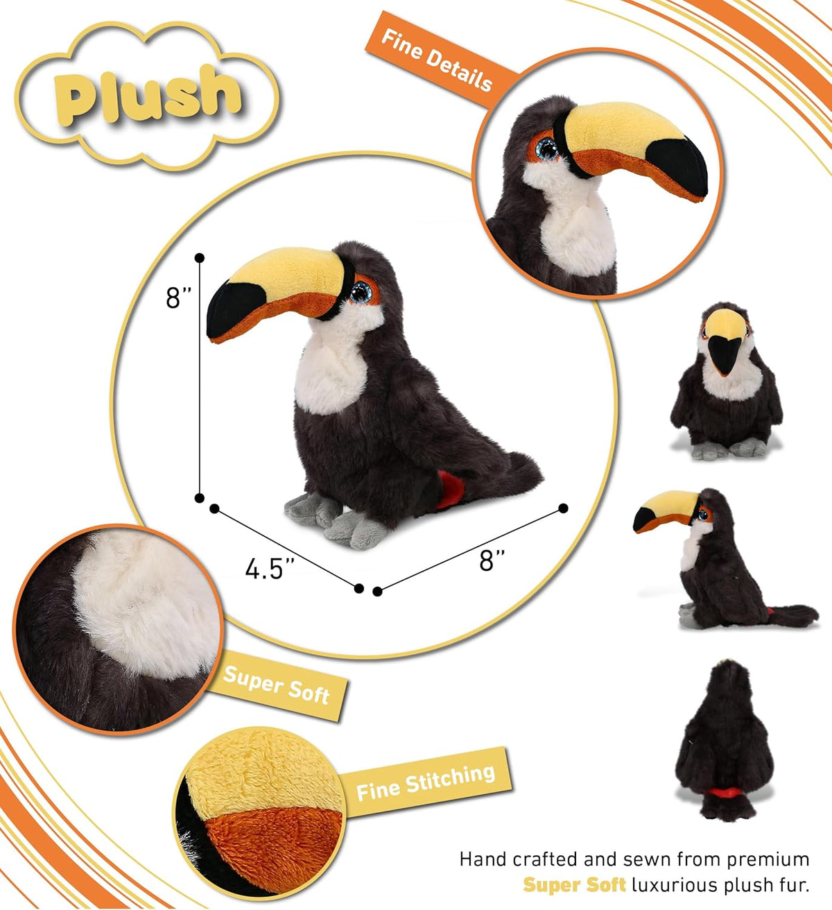 Pelucia Importada Dollibu Pluzzed Toucan Super Soft Plush