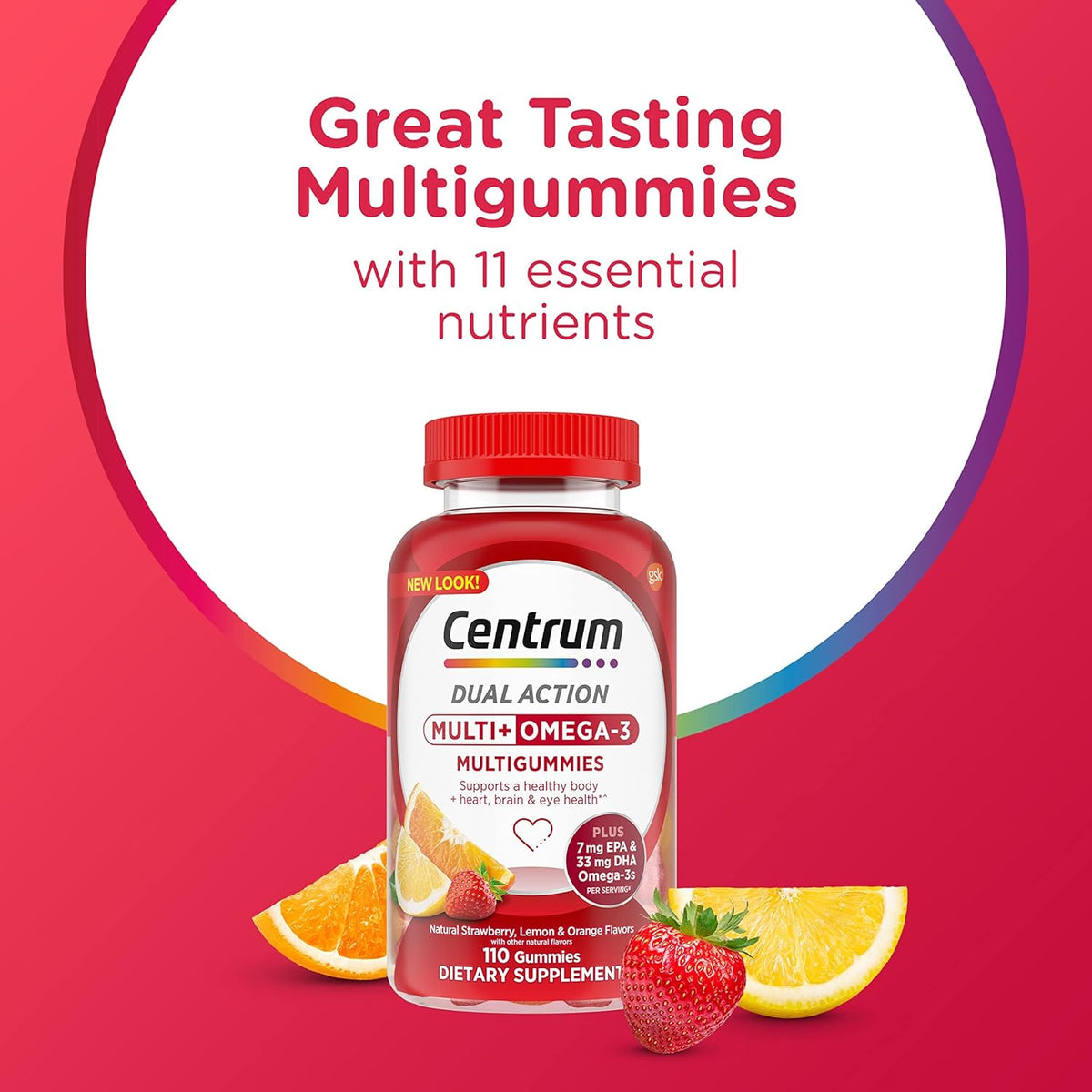 Centrum Polivitaminico Multi + Omega 3 - 110 Gomas