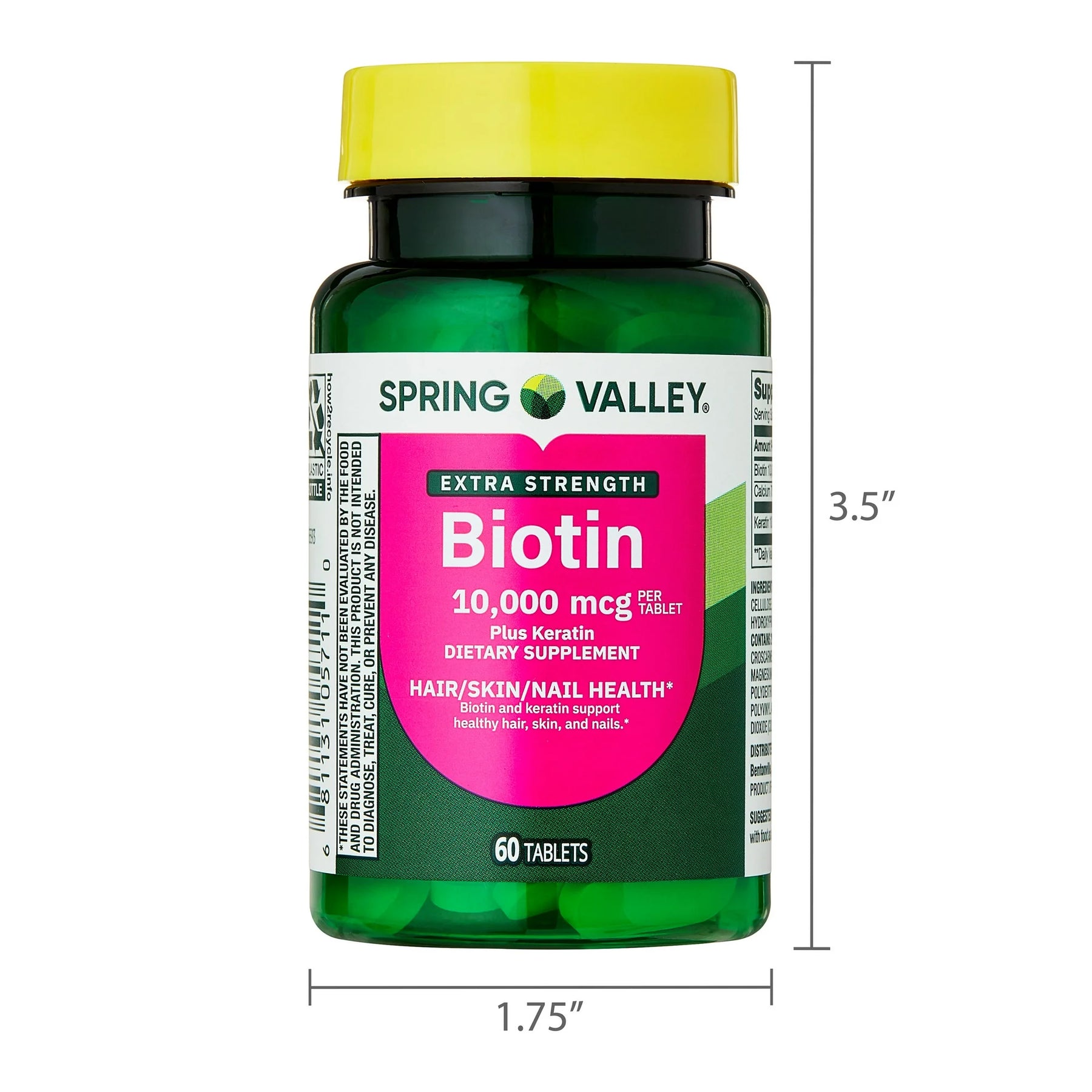 Biotina 10.000 Mcg + Queratina ( Spring Valley ) 60 Cps