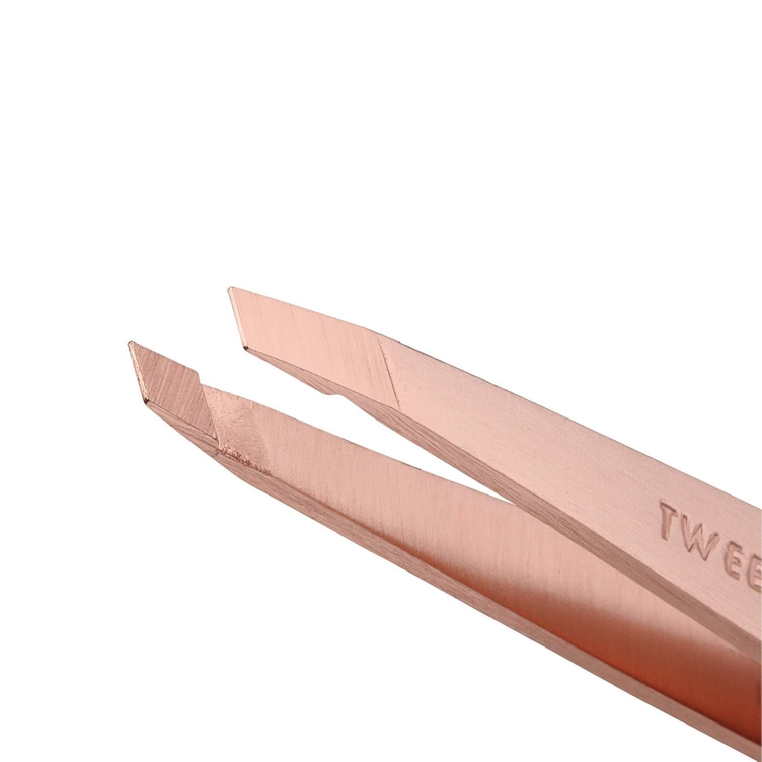 Duas Pinças Tweezerman Com Bolsa - Rose Gold - Rosa Ouro