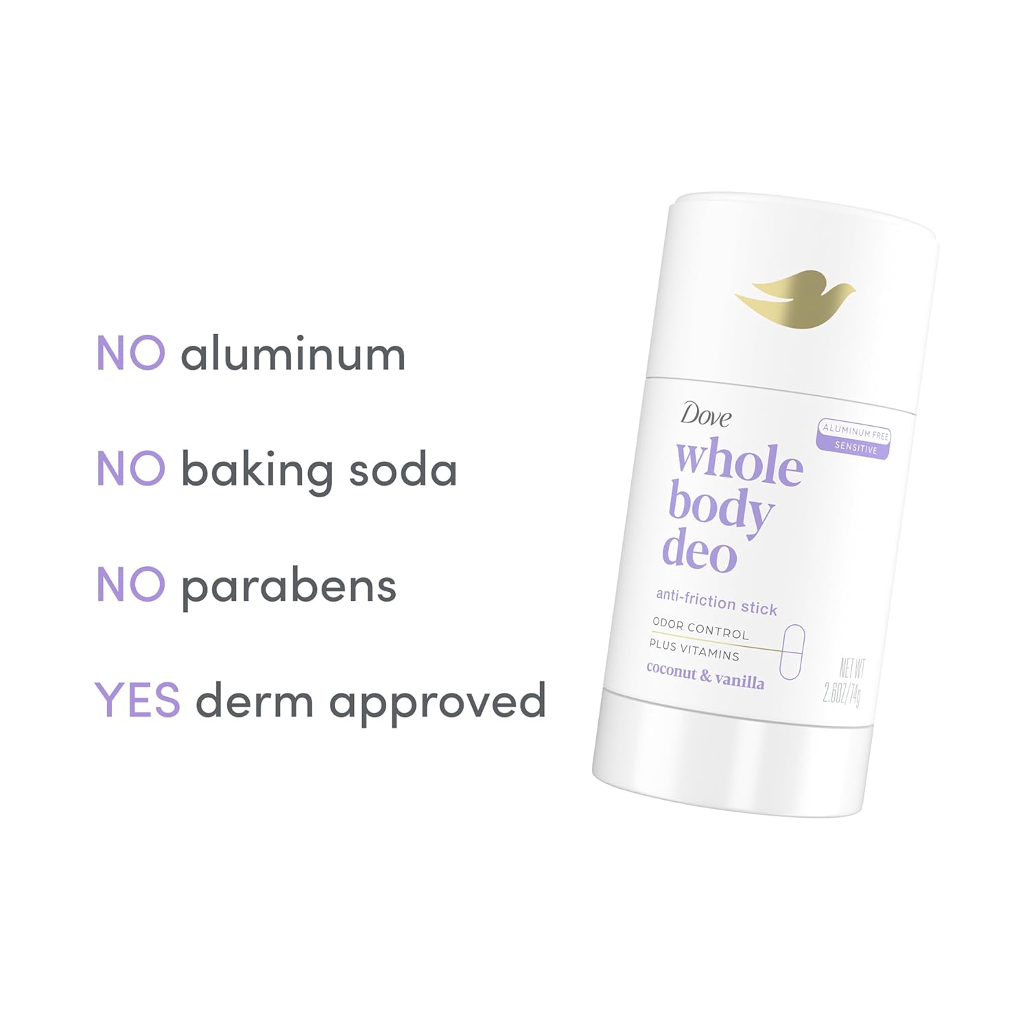 Loção Dove Whole Body Anti-atrito - Coco E Baunilha 74g
