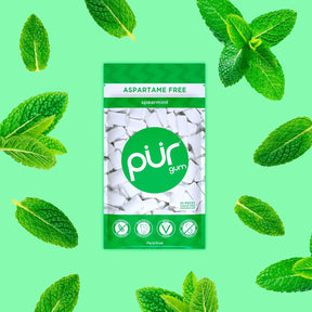 Pur Gum Chiclete Sem Aspartame Natural Hortelã 55pc - 77g