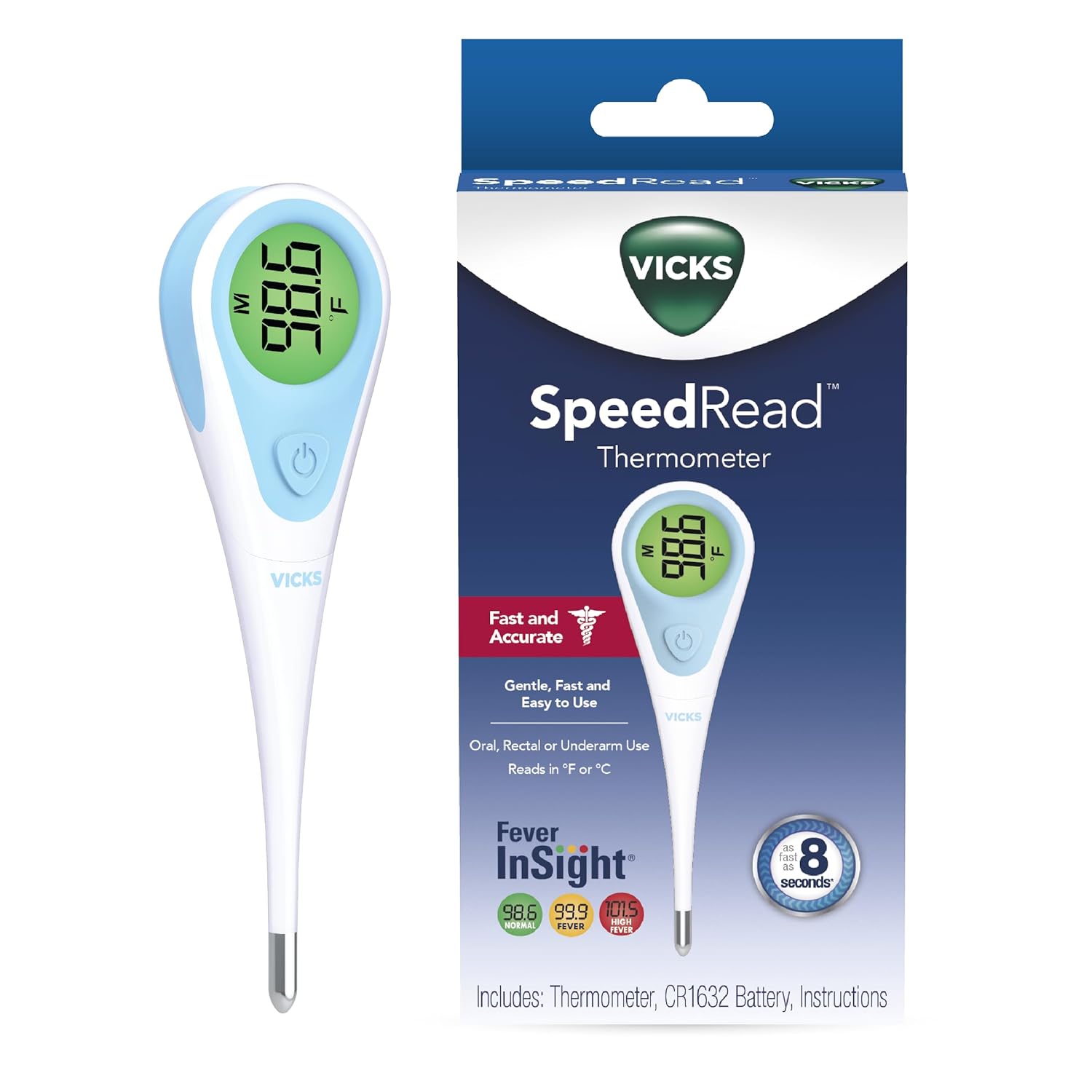 Vicks Speedread Termômetro Digital Leitura Rápida 8 Segundos