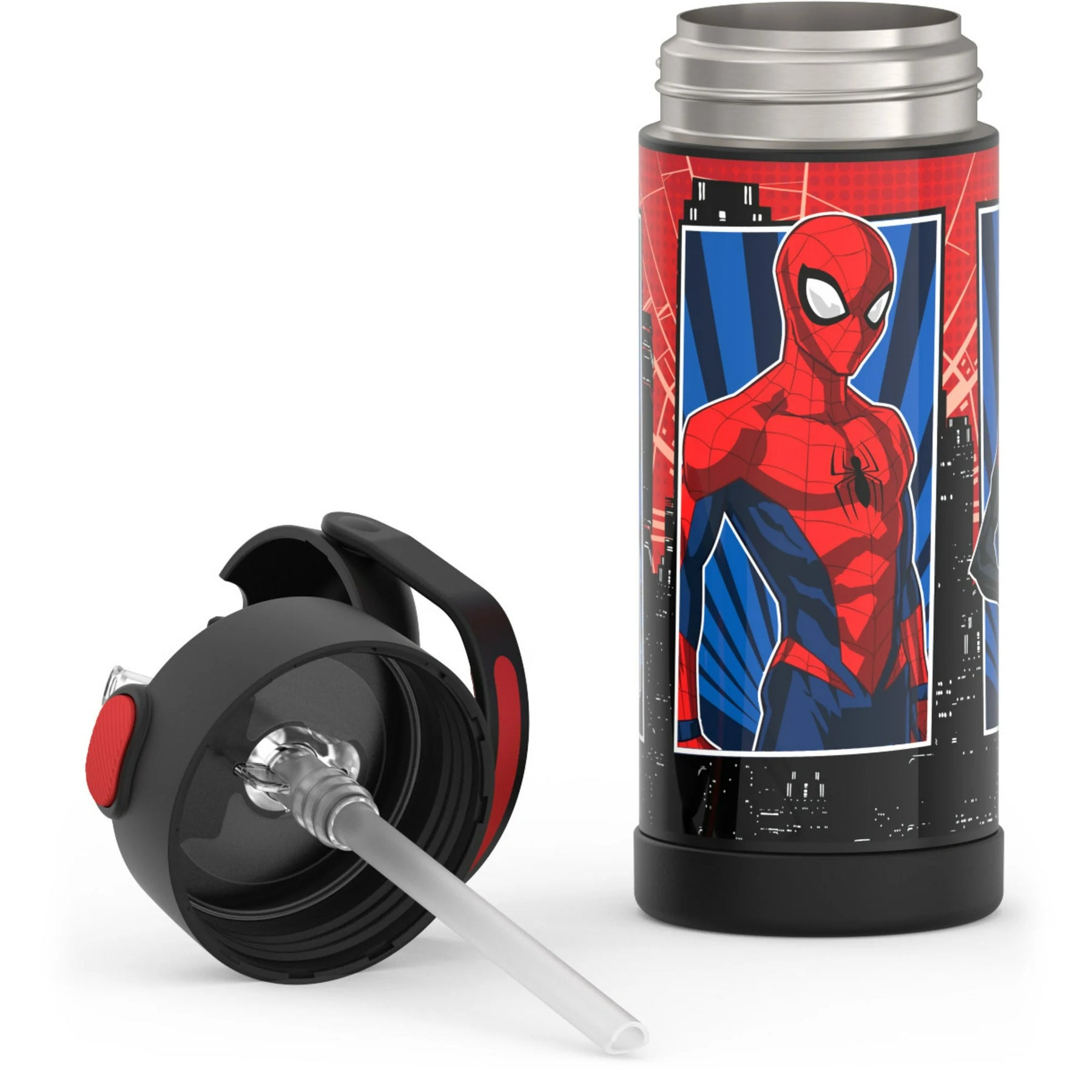 Garrafa de Aço Inoxidável Spider-Man Preto/Vermelho 410ml