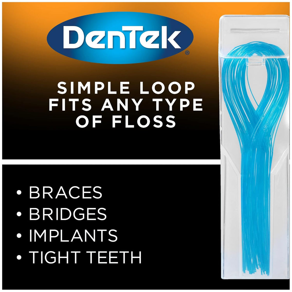 Dentek Floss Threaders - Guia Fio Dental - 50 Un - Original