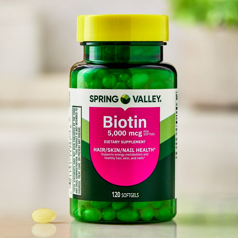 Biotina Spring Valley 5.000 Mcg - 120 Cápsulas