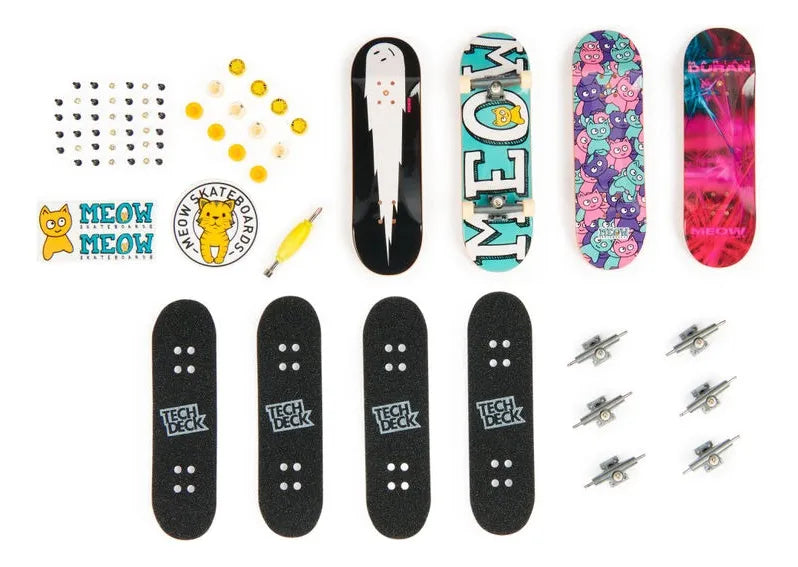 Tech Deck Meow Fingerboard 4-pack Skate De Dedo Skateboard