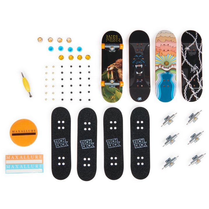 Tech Deck Maxallure 4 Skates de Dedo Com Acessórios
