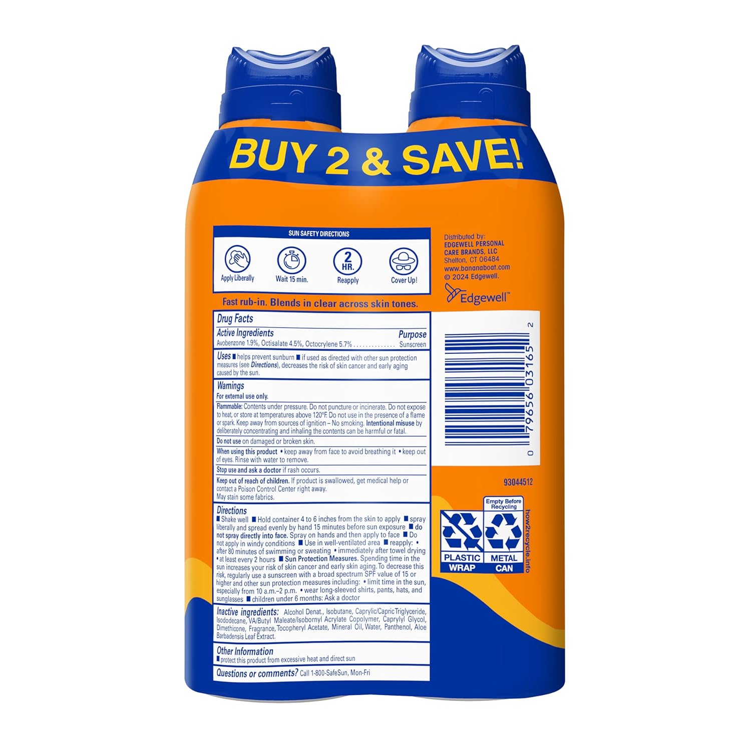 Protetor Solar Spray Banana Boat Sport Ultra Fps 30 - C/ 2un