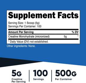 Creatina Monoidratada em Pó Micronizada Nutricost 500g